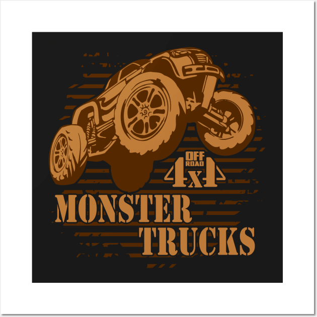 Monster Truck 4x4 Off Road Wall Art by RadStar